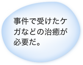 事件で受けたケガなどの治癒が必要だ。